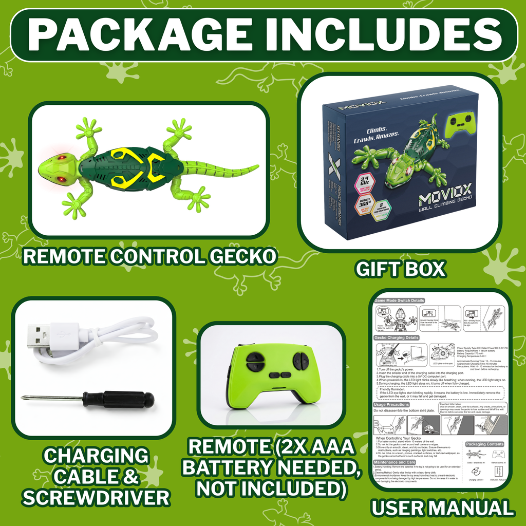 Wall-Climbing RC Gecko – Green