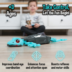 MOVIOX Wall Climbing Gecko – Remote Control Lizard Toy - Blue