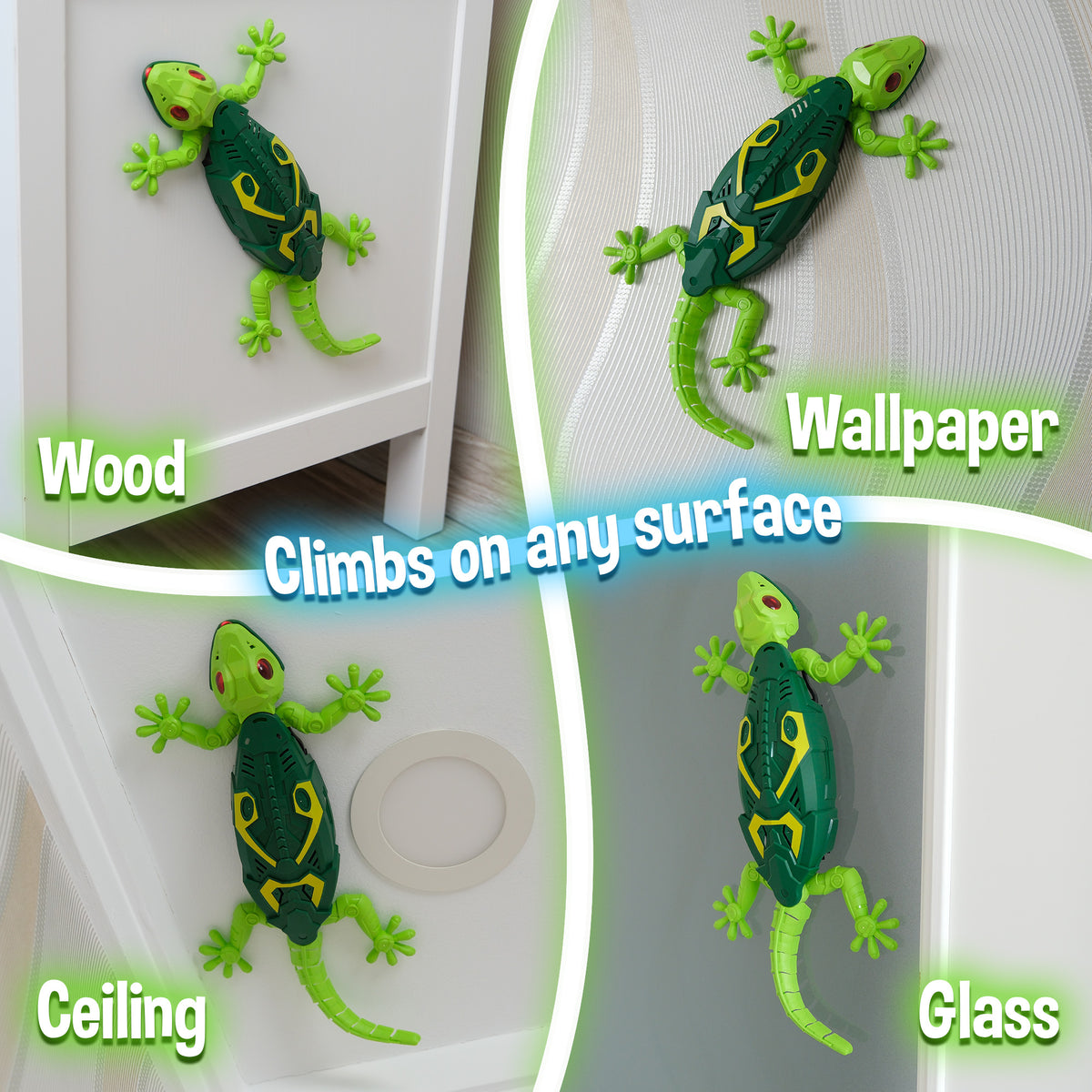 MOVIOX Wall Climbing Gecko – Remote Control Lizard Toy - Green